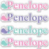 Cute Whale Fish Symbool Aangepaste persoonlijke na Sticker (Voorkant)