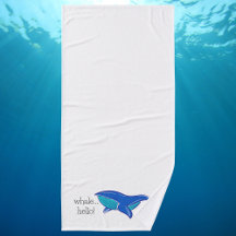 Cute Whale Hallo Bath Towel