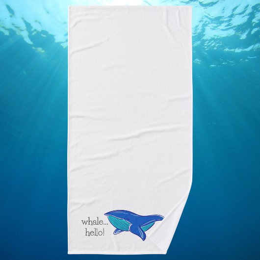 Cute Whale Hallo Bath Towel Badhanddoek