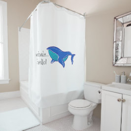 Cute Whale Hallo Shower Curtain Douchegordijn