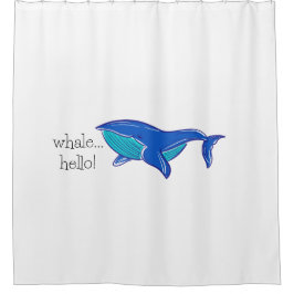 Cute Whale Hallo Shower Curtain Douchegordijn