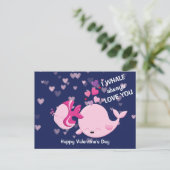 Cute Whale houdt altijd van je Valentijn Briefkaart (Staand voorkant)