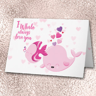Cute Whale houdt altijd van je Valentijn kaart