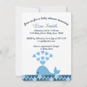Cute Whale is een jongen! Baby Shower Kaart (Achterkant)