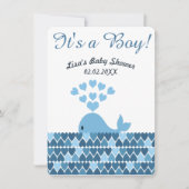 Cute Whale is een jongen! Baby Shower Kaart (Voorkant)