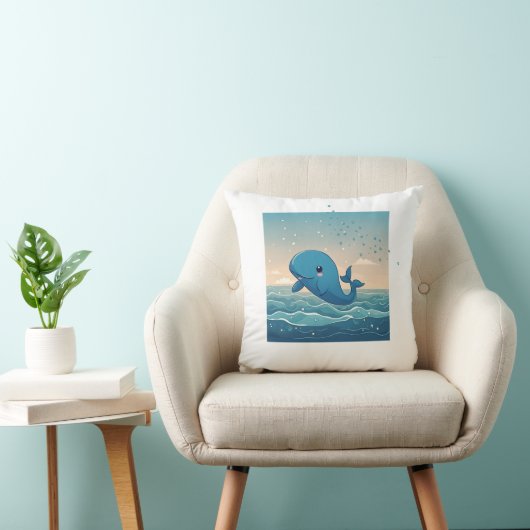 Cute Whale Kussen (Stoel)