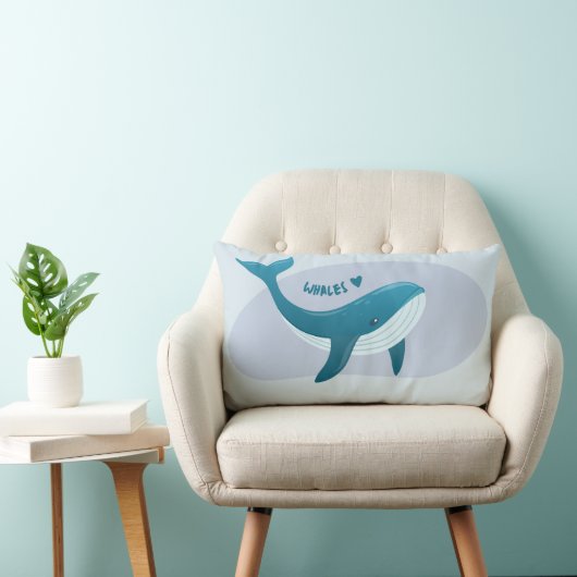 Cute Whale Kussen (Stoel)