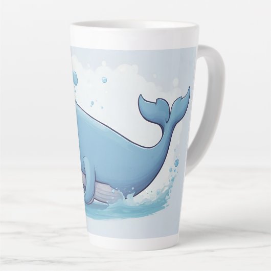Cute Whale Latte Mok (Rechterhoek)