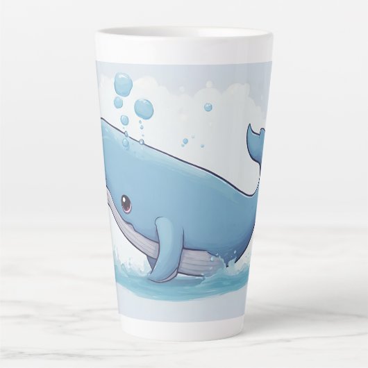 Cute Whale Latte Mok (Voorkant)