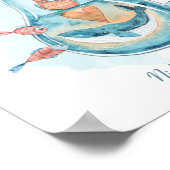 Cute Whale Light Bulb Monogram Poster (Hoek)