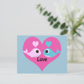 Cute Whale Love Briefkaart (Staand voorkant)