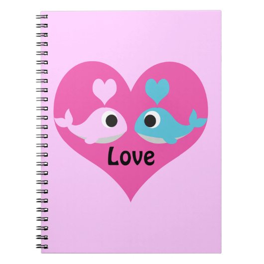 Cute Whale Love Notitieboek (Voorkant)