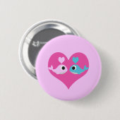 Cute Whale Love Ronde Button 5,7 Cm (Voorkant /achterkant)