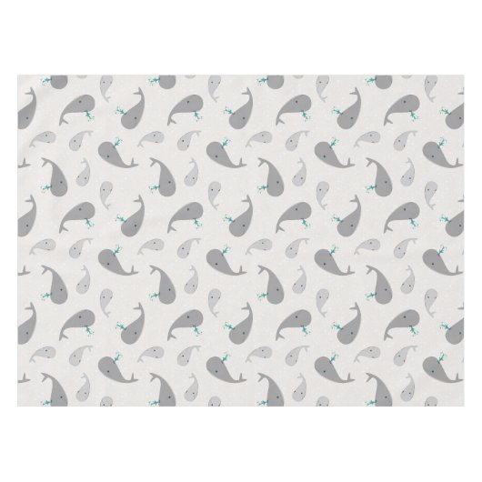Cute Whale Mam en Baby Pattern Tafelkleed (Voorkant (Horizontaal))