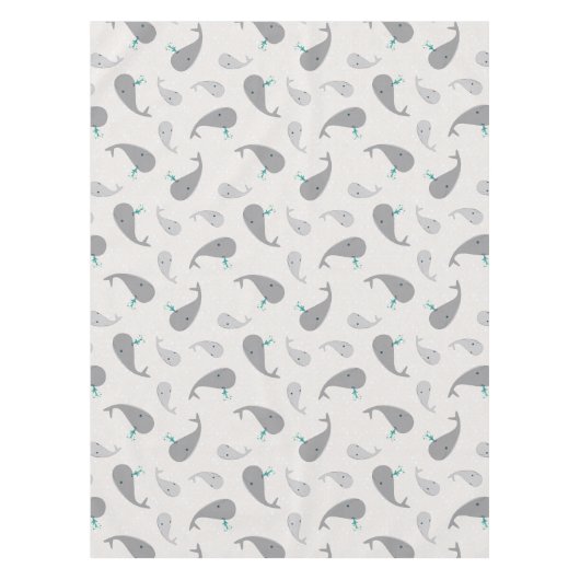 Cute Whale Mam en Baby Pattern Tafelkleed (Voorkant)