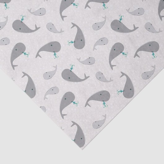 Cute Whale Mam en Baby Pattern Tissuepapier (Detail)