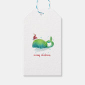 Cute Whale met Santa Hat Cadeaulabel (Voorkant)