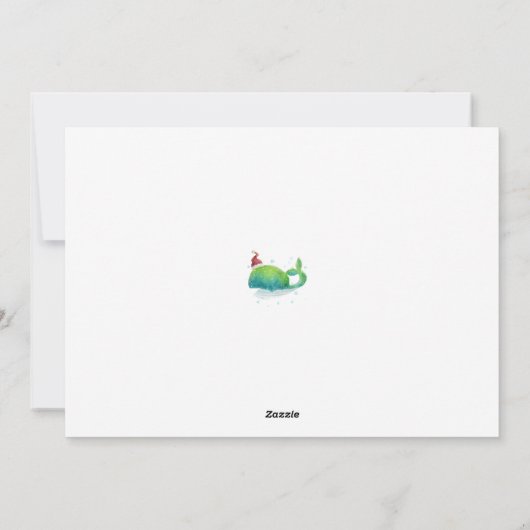 Cute Whale met Santa Hat Feestdagenkaart (Achterkant)