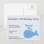 Cute Whale met Spout Briefkaart (Voorkant / Achterkant)