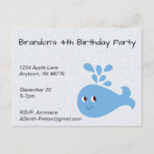 Cute Whale met Spout Briefkaart (Voorkant)