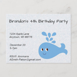 Cute Whale met Spout Briefkaart