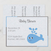 Cute Whale met Spout Kaart (Voorkant / Achterkant)