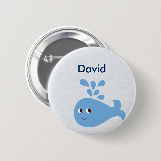 Cute Whale met Spout  Ronde Button 5,7 Cm (Voorkant /achterkant)