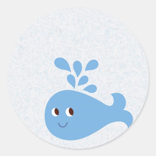 Cute Whale met Spout Ronde Sticker (Voorkant)