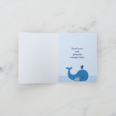 Cute Whale Nautical Baby shower Dank je wel Bedankkaart (Binnen)