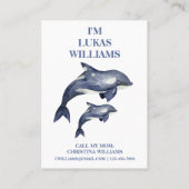 Cute Whale & Orca Boys Playdate MMammie Calling Ca Visitekaartje (Achterkant)