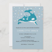 Cute Whale Personalized Baby shower Kaart (Voorkant)