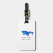 Cute Whale Personalized Bagagelabel (Voorkant verticaal)