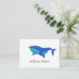 Cute Whale Personalized Notitiekaartje