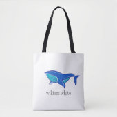 Cute Whale Personalized Tote Bag (Voorkant)