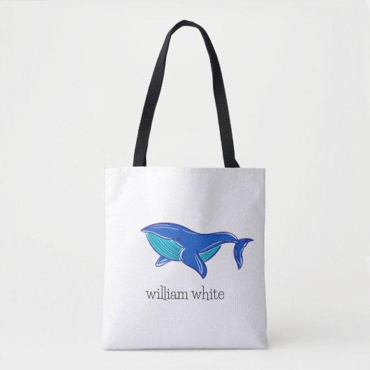 Cute Whale Personalized Tote Bag (Voorkant)