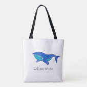 Cute Whale Personalized Tote Bag (Achterkant)