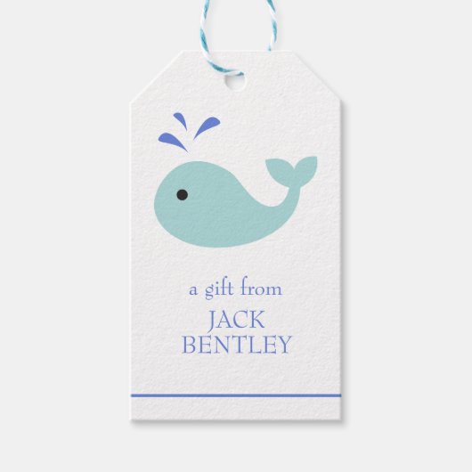 Cute Whale Persoonlijke Gift Labels Cadeaulabel (Voorkant)