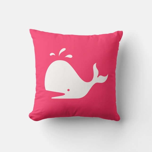 Cute Whale Pillow:  tekst en kleur Kussen (Voorkant)