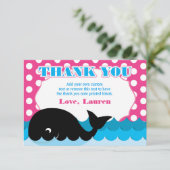 Cute Whale, Polka Dot Dank je kaarten (Staand voorkant)