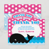Cute Whale, Polka Dot Dank je kaarten (Voorkant / Achterkant)