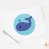 Cute Whale Ronde Sticker (Envelop)