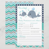 Cute Whale Shower Baby Predictions and Advice Kaar (Voorkant / Achterkant)