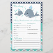 Cute Whale Shower Baby Predictions and Advice Kaar (Voorkant)