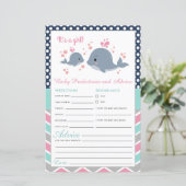 Cute Whale Shower Baby Predictions and Advice Kaar (Staand voorkant)