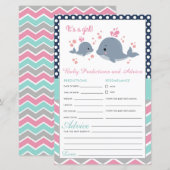 Cute Whale Shower Baby Predictions and Advice Kaar (Voorkant / Achterkant)