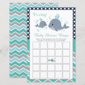 Cute Whale Shower Baby shower Bingo Game Kaart (Voorkant / Achterkant)