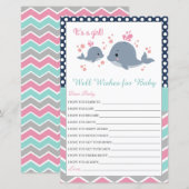 Cute Whale Shower wil Baby Girl (Voorkant / Achterkant)