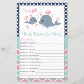 Cute Whale Shower wil Baby Girl (Voorkant)