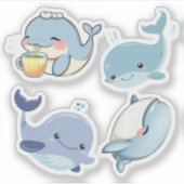 Cute Whale Sticker (Voorkant)