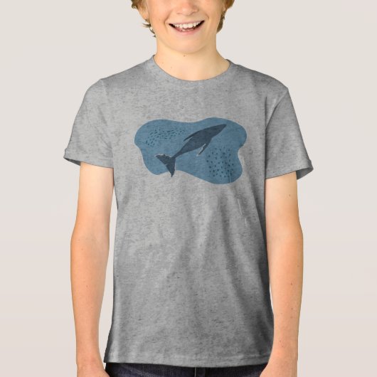 Cute Whale Tri-Blend Shirt (Voorkant)